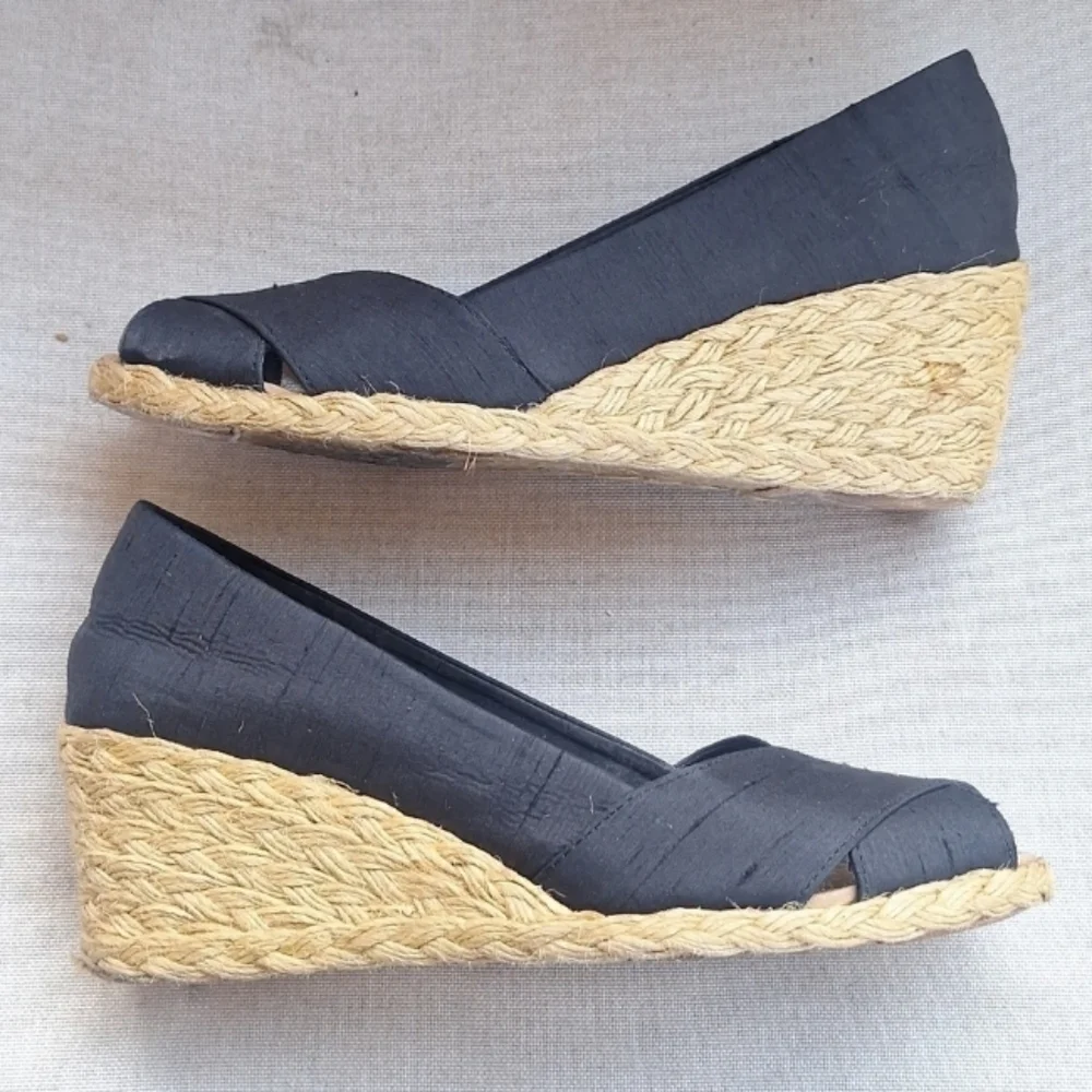 LAUREN Ralph Lauren Women's Black Wedge Espadrilles